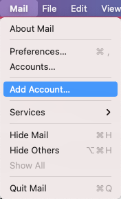 Screenshot Apple Mail Add Account