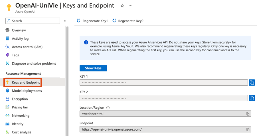 Screenshot keys and endpoint