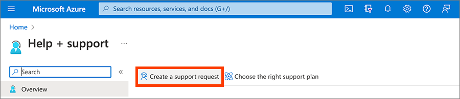 Screenshot create support request