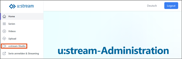 Startseite u:stream-Administration