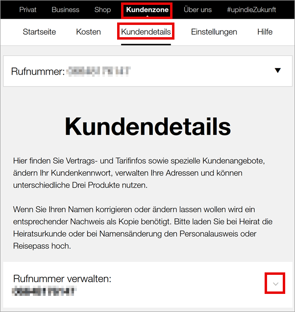 Screenshot Kundendetails