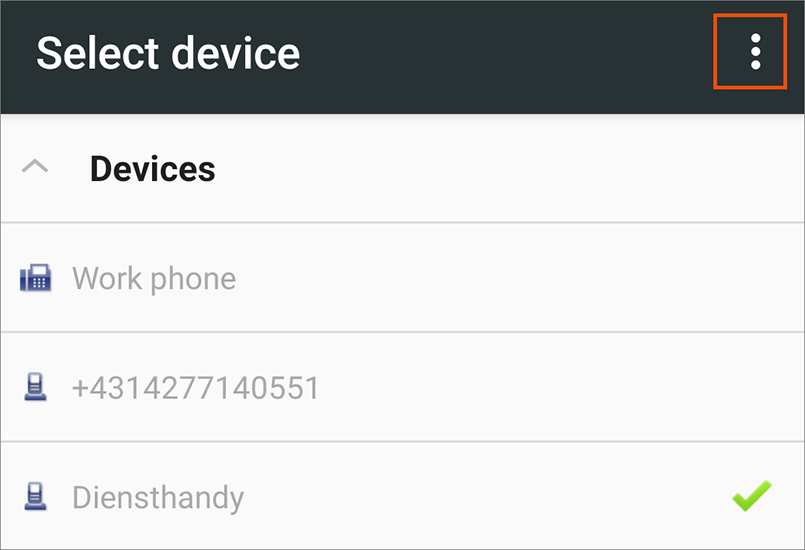 Screenshot – select device