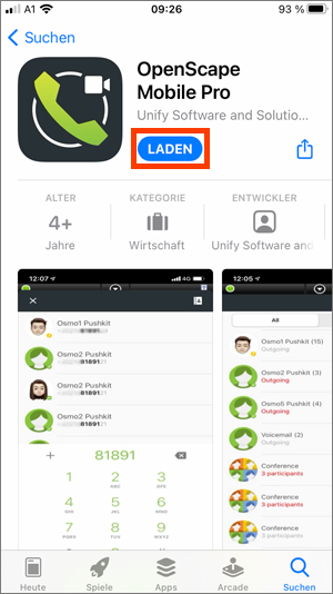 Screenshot – App Store