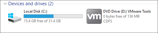 Screenshot VMware Tools gemountet