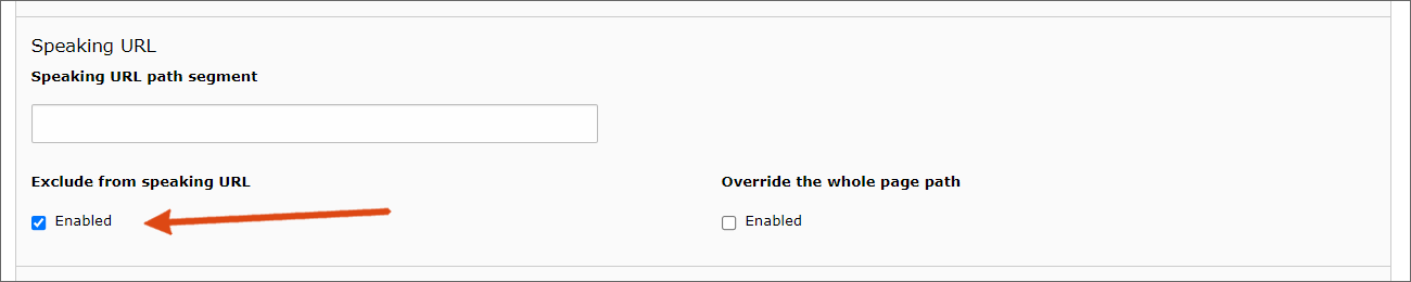 Screenshot checkbox Exclude from speaking URL enable