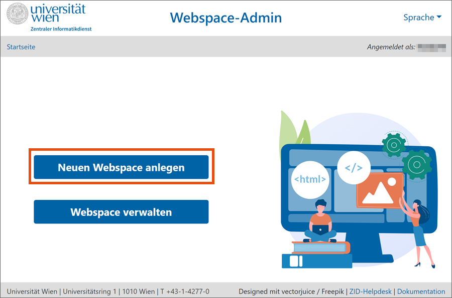Neuen Webspace anlegen