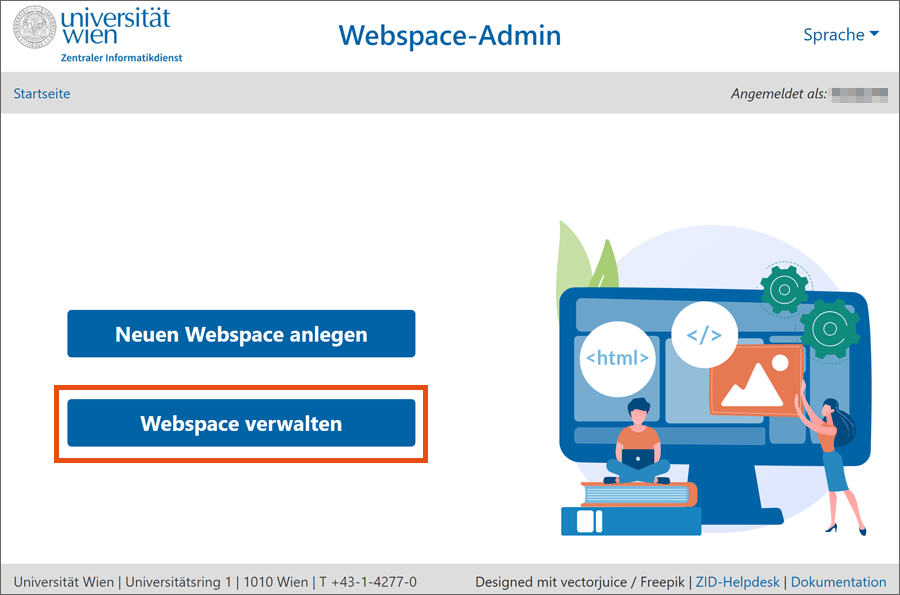 Webspace verwalten