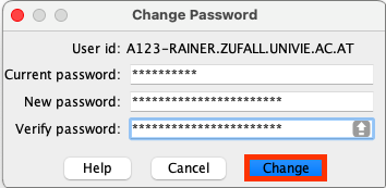 Screenshot Mac neues Passwort eingeben