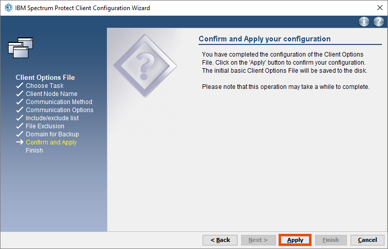 Screenshot Windows confirm configuration