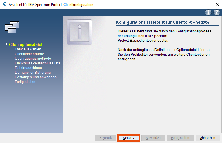 Screenshot Windows Konfigurationsassistent 