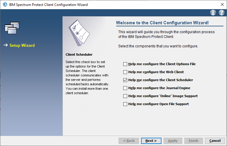 Screenshot Windows client configuration