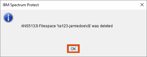Screenshot Windows deletion complete