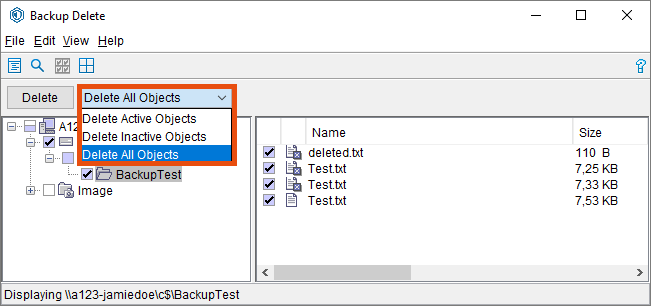 Screenshot Windows select objects