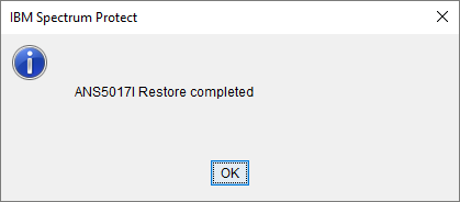 Screenshot Windows restoration successful