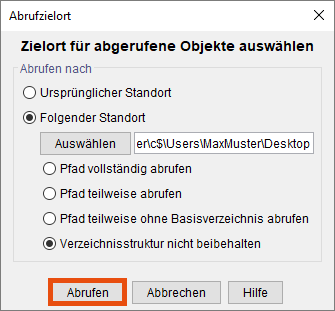 Screenshot Windows Speicherort auswählen