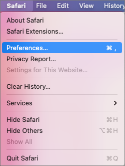 Screenshot Safari Preferences