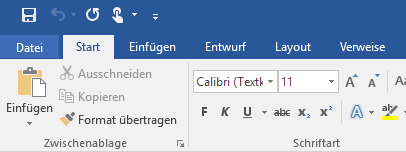 Screenshot Microsoft Office Word - Datei