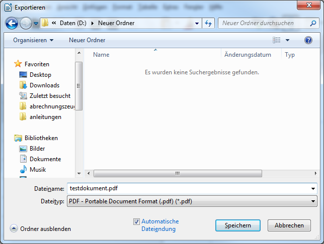 Screenshot Libre/Open Office Speicherort und Name 