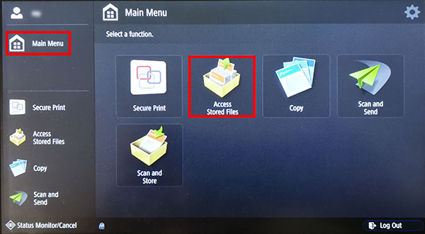 Screenshot Funktion Access Stored Files