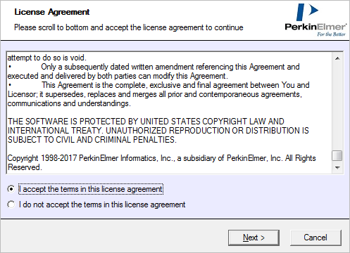 Screenshot ChemOffice - Lizenzvereinbarung akzeptieren