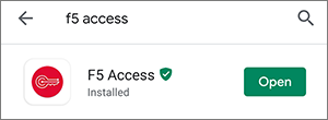 Screenshot open Android F5 app