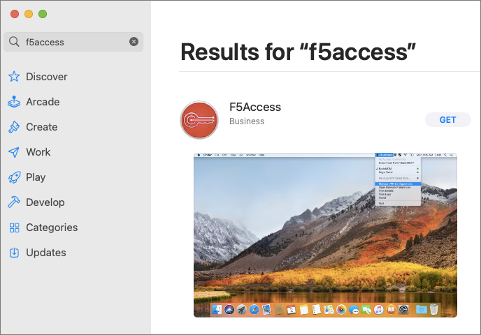 Search F5 Access in store