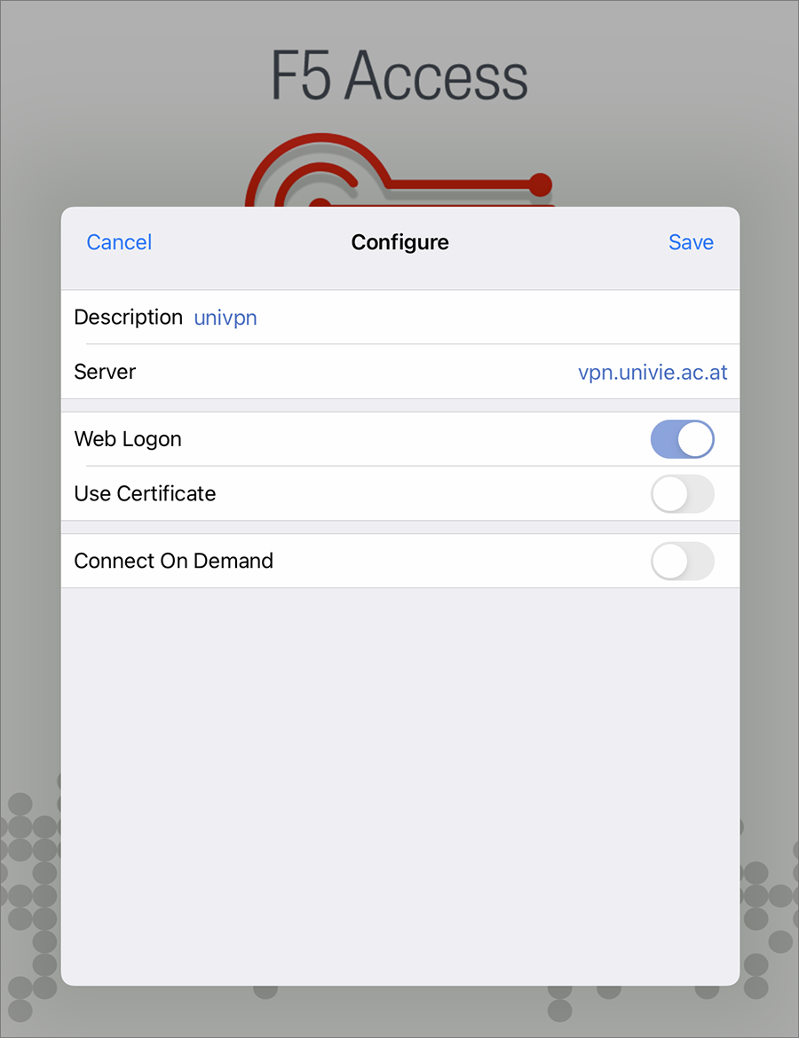 F5 Access configuration