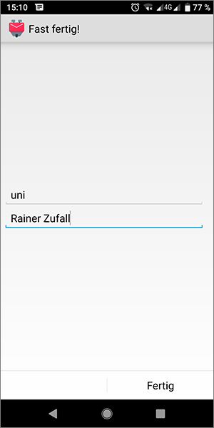 Screenshot Android K-9 Mail Name