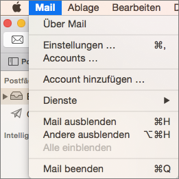Screenshot Apple Mail Account hinzufügen...