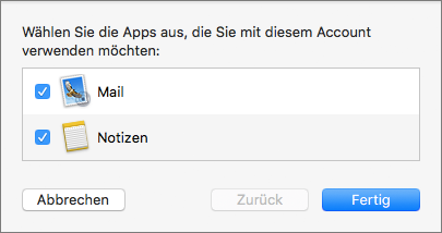 Screenshot Apple Mail Konfiguration abgeschlossen