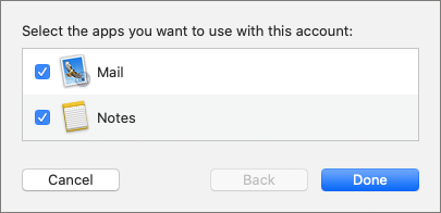 Screen shot Apple Mail configuration done