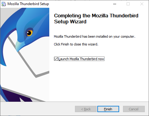 Screen shot Thunderbird finish