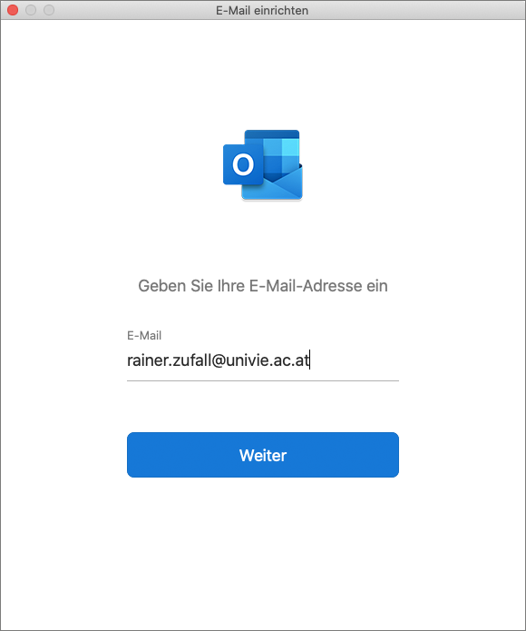 Screenshot Outlook macOS E-Mail-Adresse