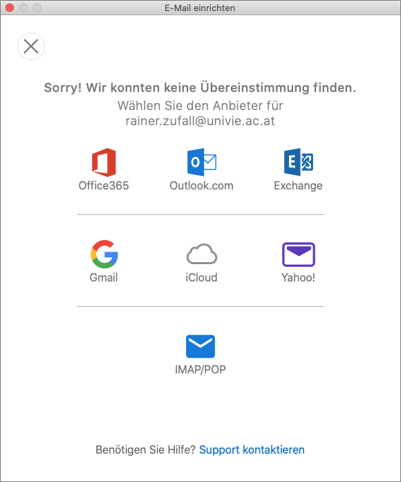 Screenshot Outlook macOS IMAP/POP auswählen