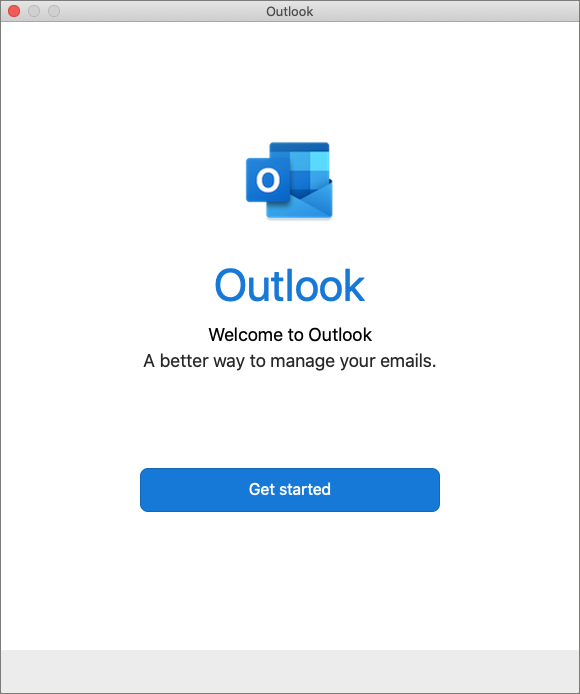 Screenshot Outlook macOS Welcome