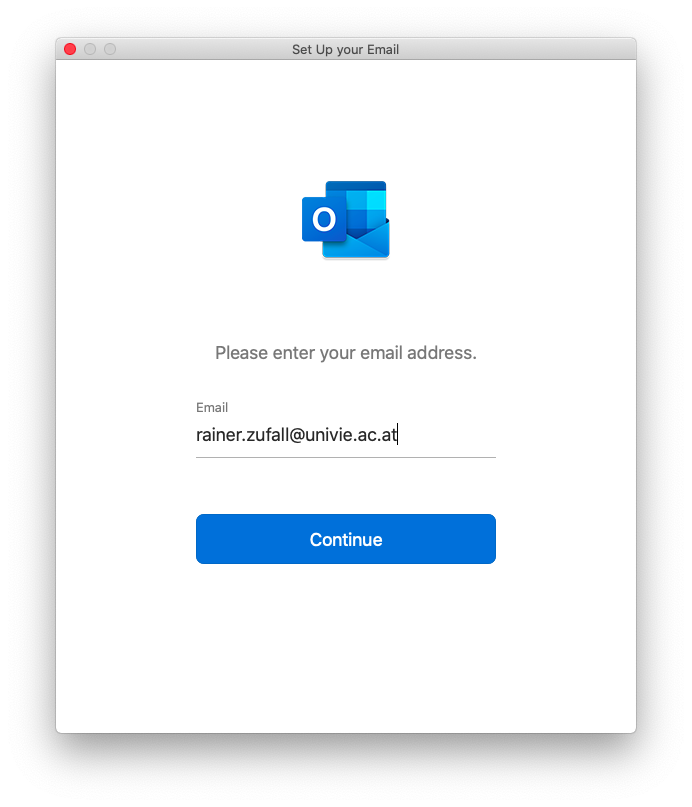 Screenshot Outlook macOS email address