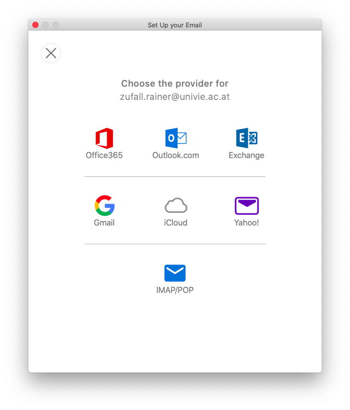 Screenshot Outlook macOS select IMAP/POP