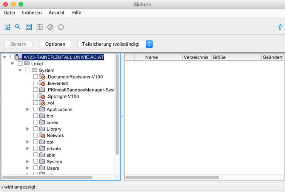 Screenshot Mac Auswahl im Dateibaum 