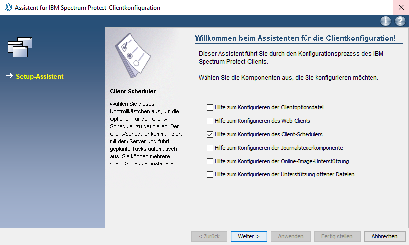 Screenshot Windows Clientkonfiguration