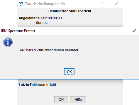 Screenshot Windows Restore abgeschlossen